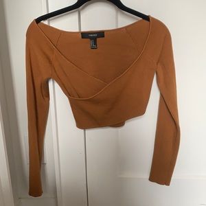 Crisscross cropped sweater